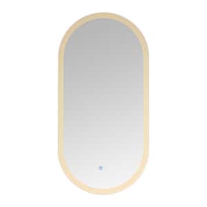 17.70 in. W x 35.40 in. H Medium Oval Frameless Anti-Fog Wall-Mounted Bathroom Vanity Mirror in Silver