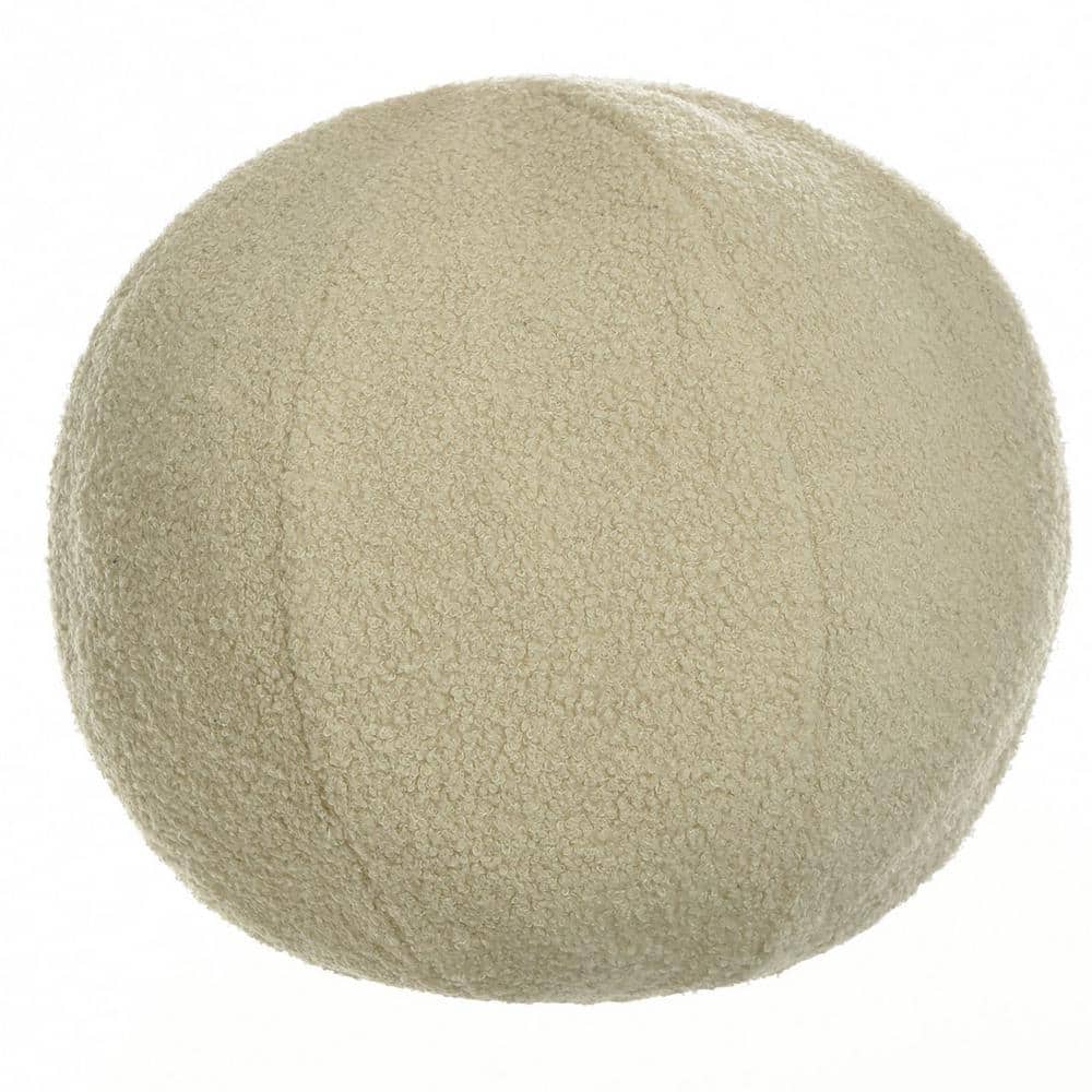 Cream 12" Square Plush Throw Pillow with Duck Feather Fill