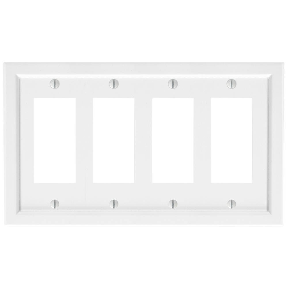Shaker 4-Gang White Decorator/Rocker BMC Wood Wall Plate price history on PriceWatchPro
