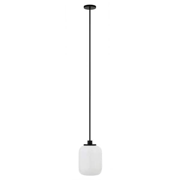 Meyer&Cross Agnolo 1-Light Blackened Bronze Pendant with White Milk Glass Shade