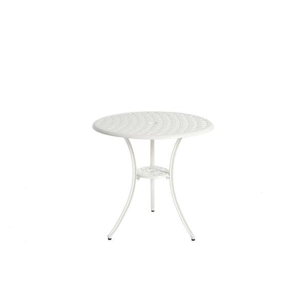 3-Piece White Cast Aluminum Outdoor Bistro Set with 1.7 in