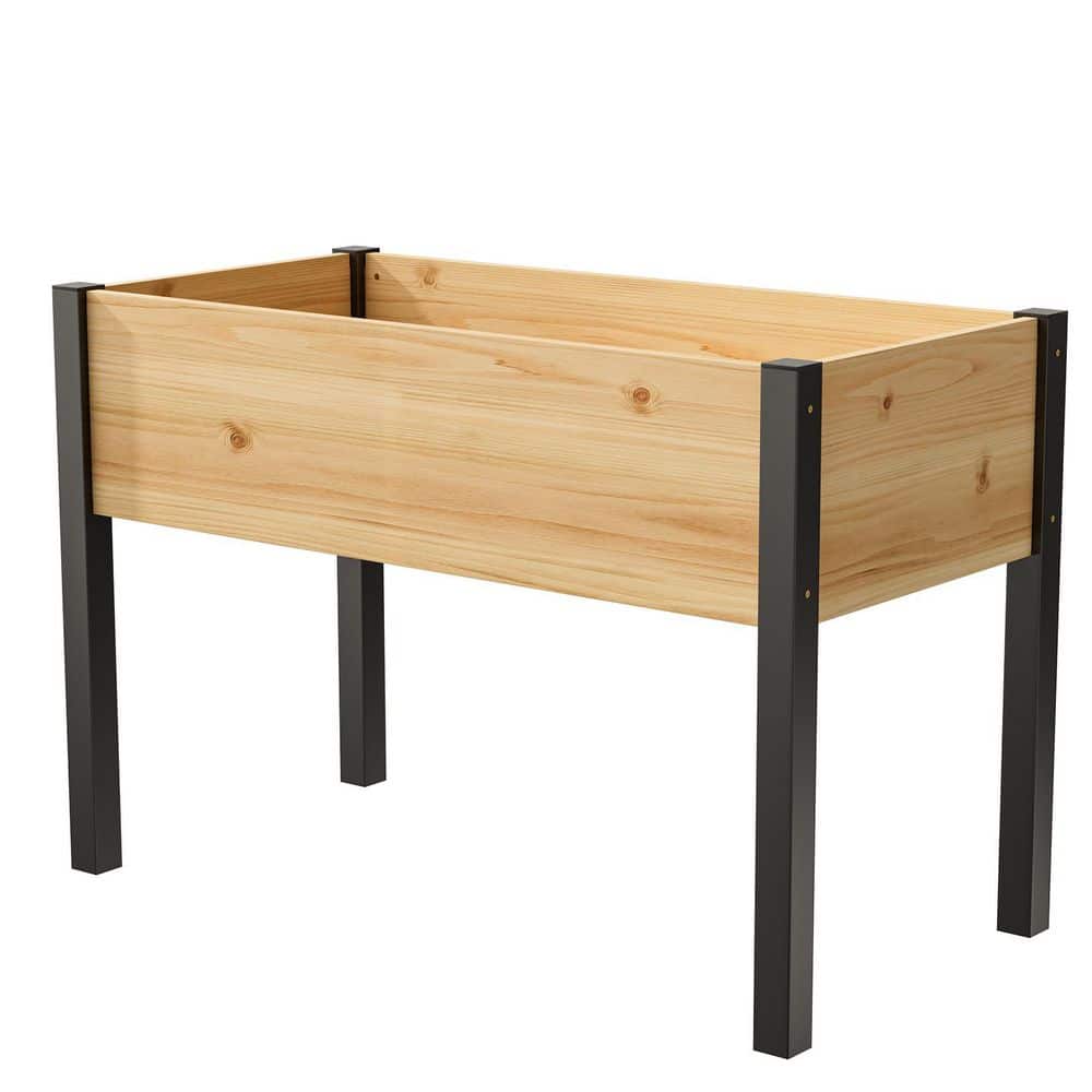 46 in. L x 23 in. W x 32 in. H Raised Garden Bed Standing Elevated Wooden Planter Box with Metal Legs, Yellow price history on PriceWatchPro