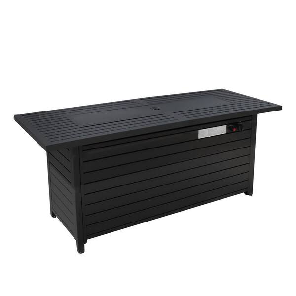 Cesicia 56 in. Aluminum Propane Gas Fire Pit Table 50,000 BTU with Waterproof Cover