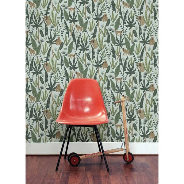Multi-Colored Kiki Monkeys Matte Paper Non-Pasted Wallpaper Roll
