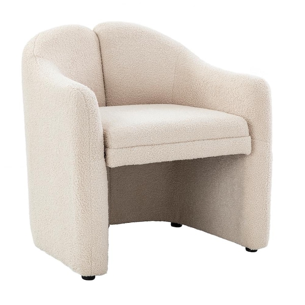 JAYDEN CREATION Baudoin Tan Barrel Chair with Polyester Fabric