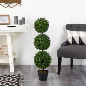 3 ft. Boxwood Triple Ball Topiary Artificial Tree (Indoor/Outdoor)