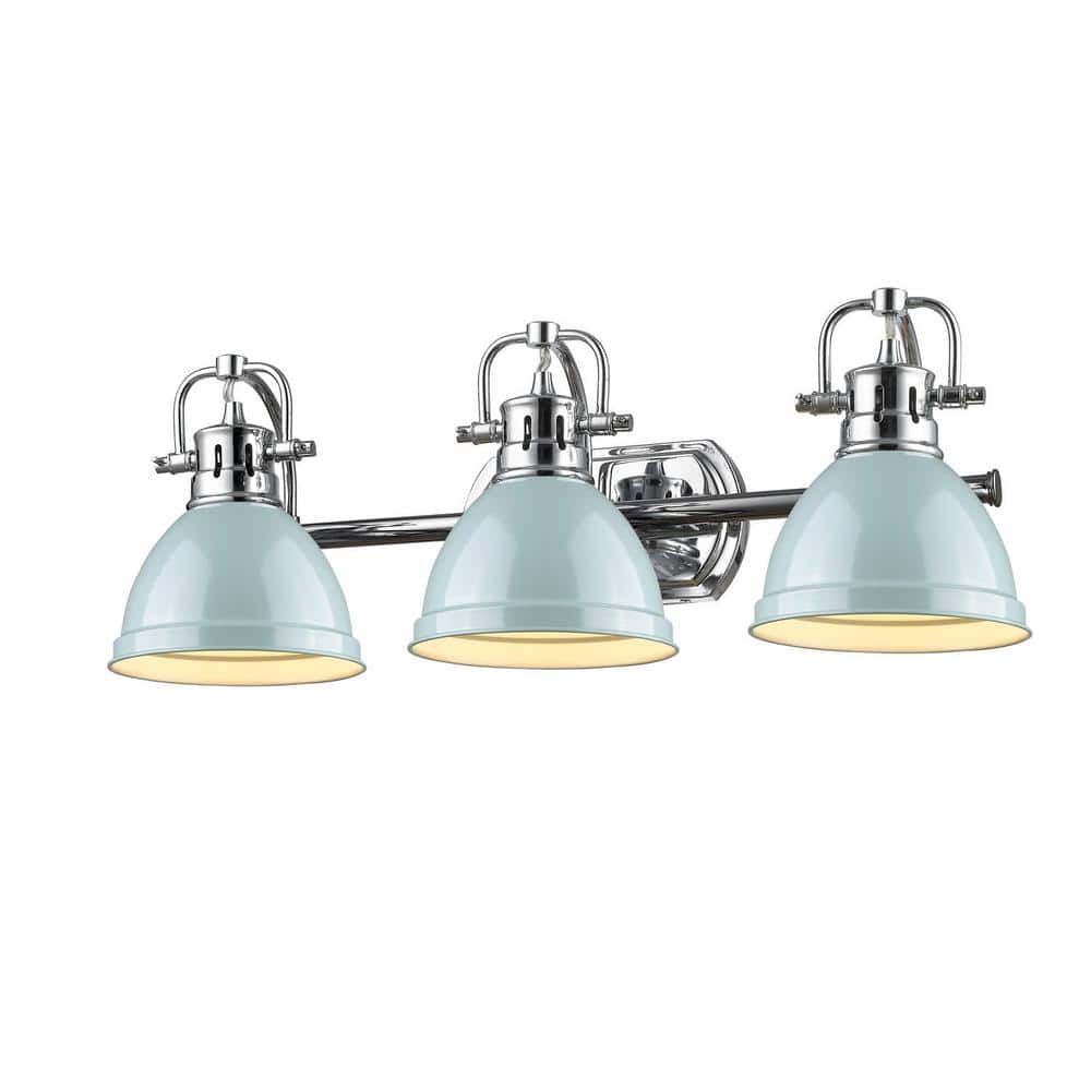 Duncan 3-Light Chrome Bath Light with Sea Foam Shade price history on PriceWatchPro