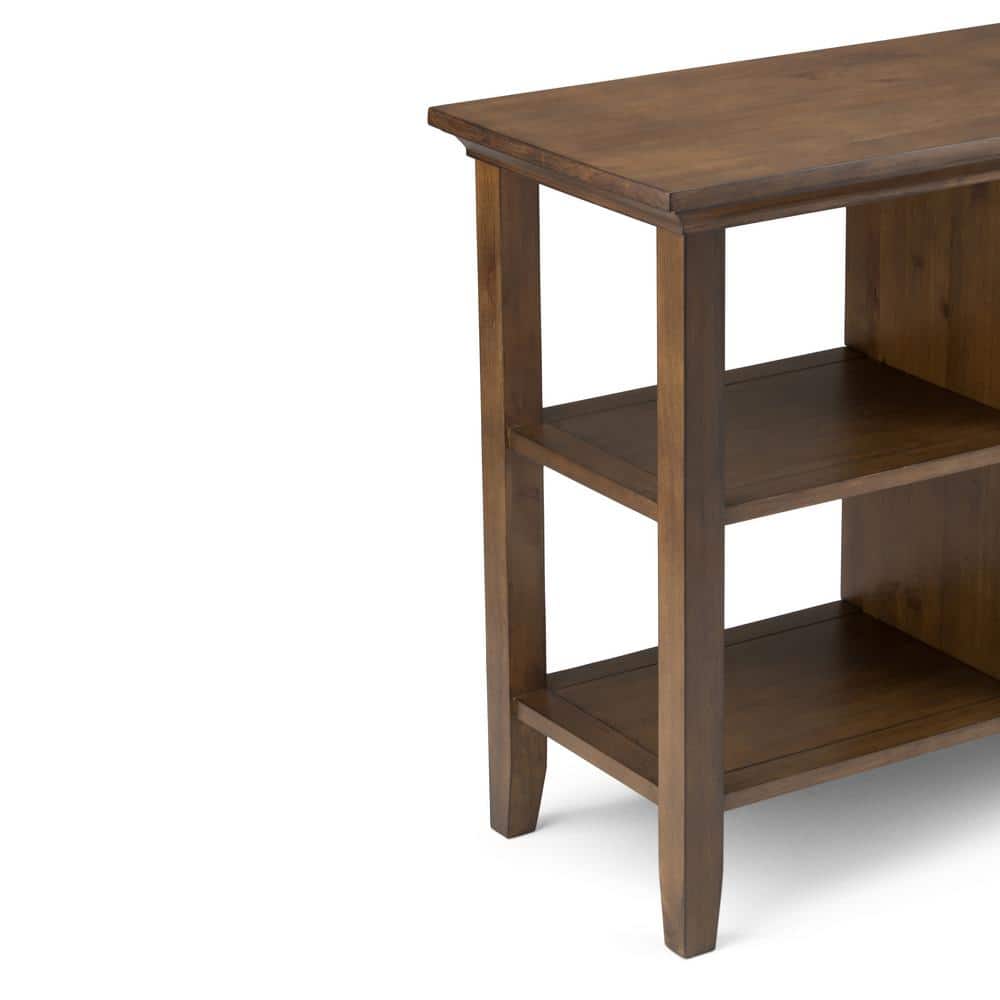 Rustic Natural Aged Brown Wood Console Table with Storage