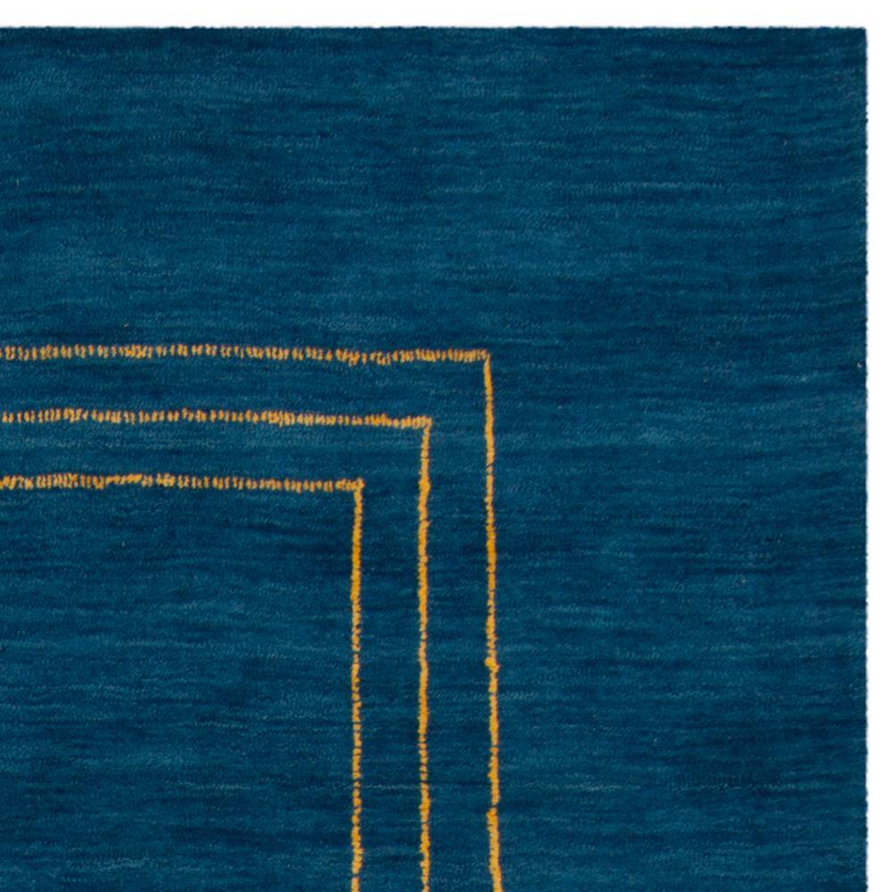 Handmade Blue Wool 8' x 10' Rectangular Area Rug