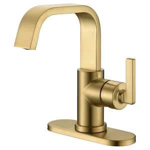 Saint-Lazare 4 in.Centerset Ribbon Spout Bathroom Faucet in Gold