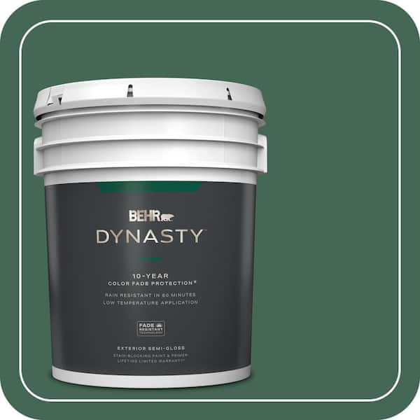 BEHR DYNASTY 5 gal. #M420-7 Billiard Green Semi-Gloss Exterior Stain-Blocking Paint & Primer