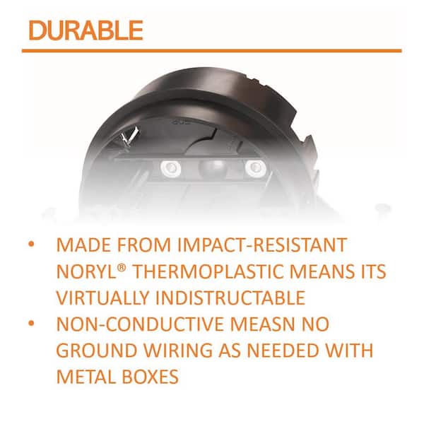 Legrand Pass Seymour Slater New Work Plastic 4 In Round 25 Cu In Premium Grade Fixture Fan Ceiling Box S1jfan The Home Depot