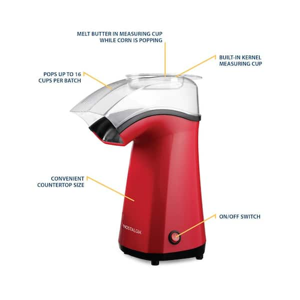 Nostalgia Coca Cola Hot Air Popcorn Maker Red - Office Depot