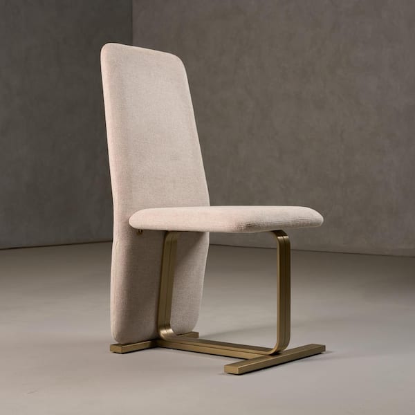 Tasha Modern Beige Fabric Dining Chair (Set of 2)