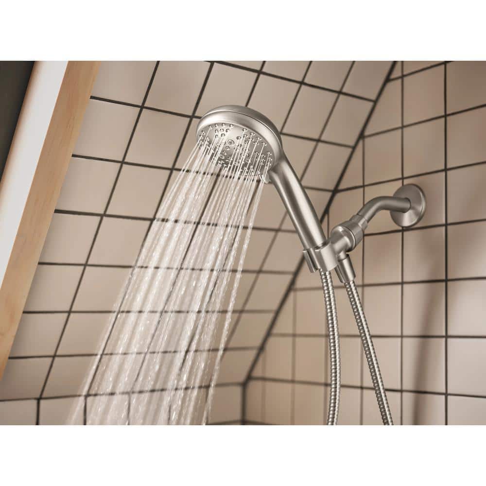 Brushed Nickel Wall Mounted Handheld Tub and Shower Faucet