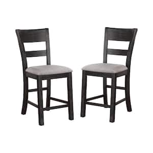 Huxley 19 in. Antique Black Counter Height Chairs (Set of 2)