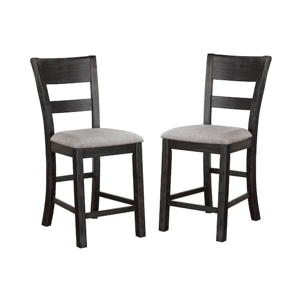 Furniture Of America Huxley 19 In Antique Black Counter Height Chairs Set Of 2 Idf 3445pc 5394