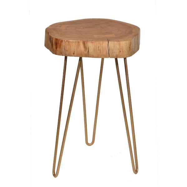 Carolina Chair & Table Seti Live Edge 26 in. H Gold Accent Table with Legs