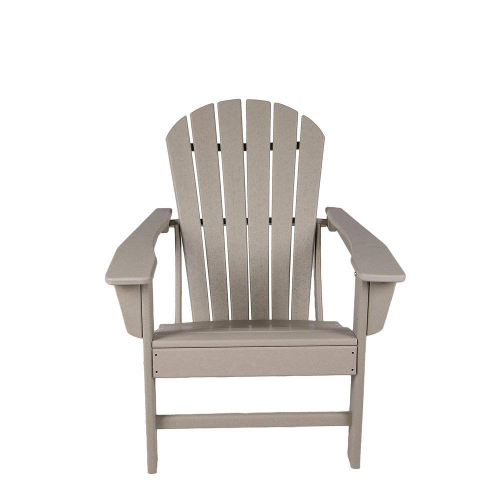 SERGA.Light Brown Polystyrene Composite Outdoor Adirondack Chair
