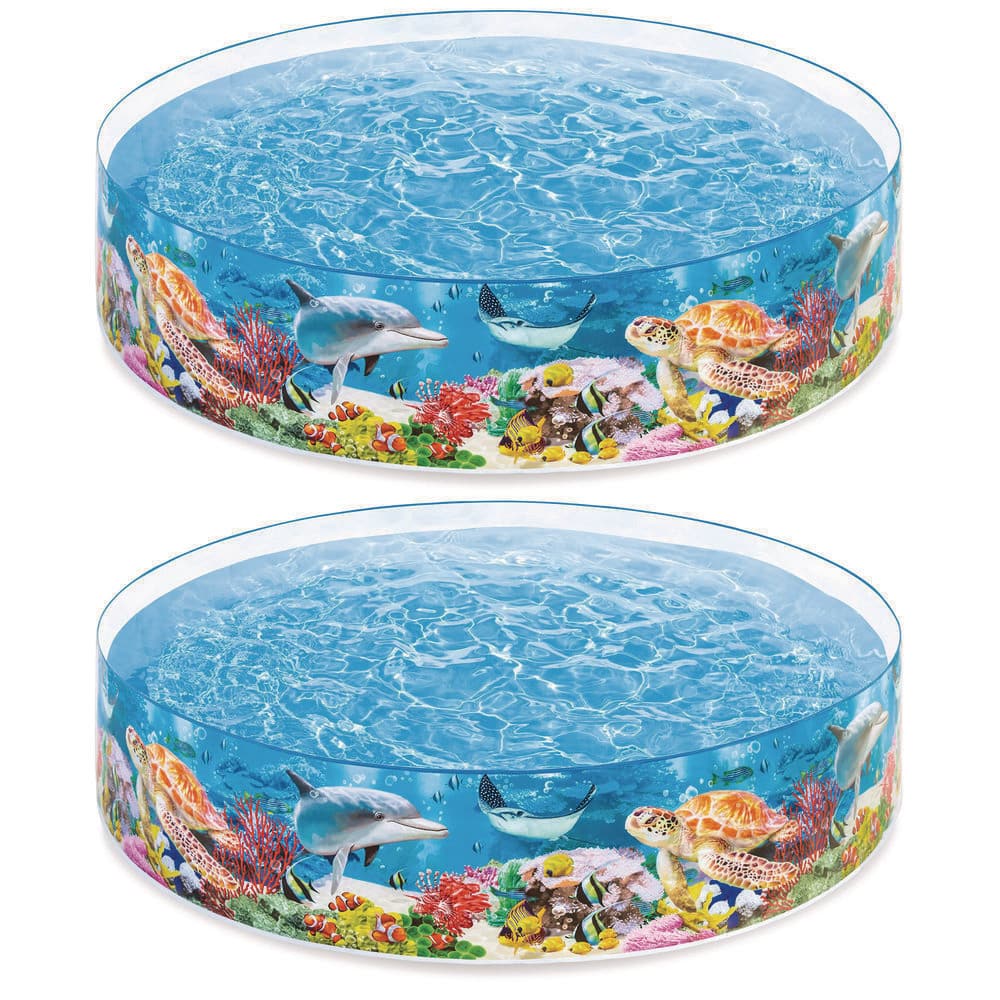 Intex SnapSet Kiddie 8 x 8 Foot Instant Swimming Pool, Deep Sea Blue (2 Pack)