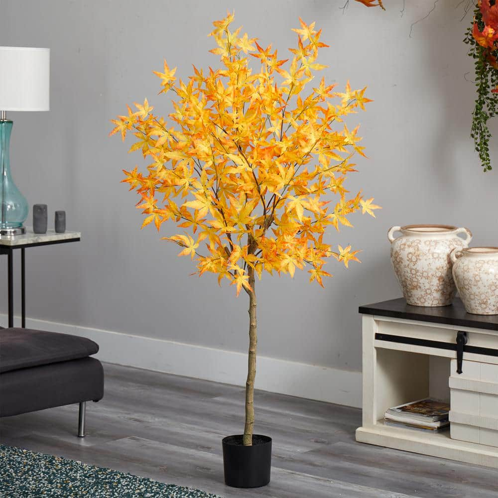 Nearly Natural 5 Ft Autumn Maple Artificial Fall Tree T2769 The Home   Nearly Natural Artificial Trees T2769 64 1000 