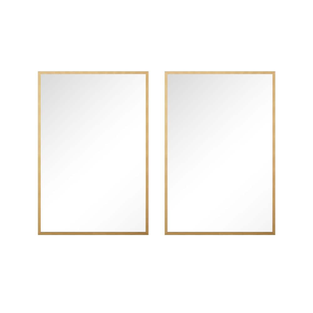 36 inches x 24 inches 2PC Rectangle Hanging Bathroom Mirror with Gold Scratch-Resistant Aluminum Alloy Frame price history on PriceWatchPro
