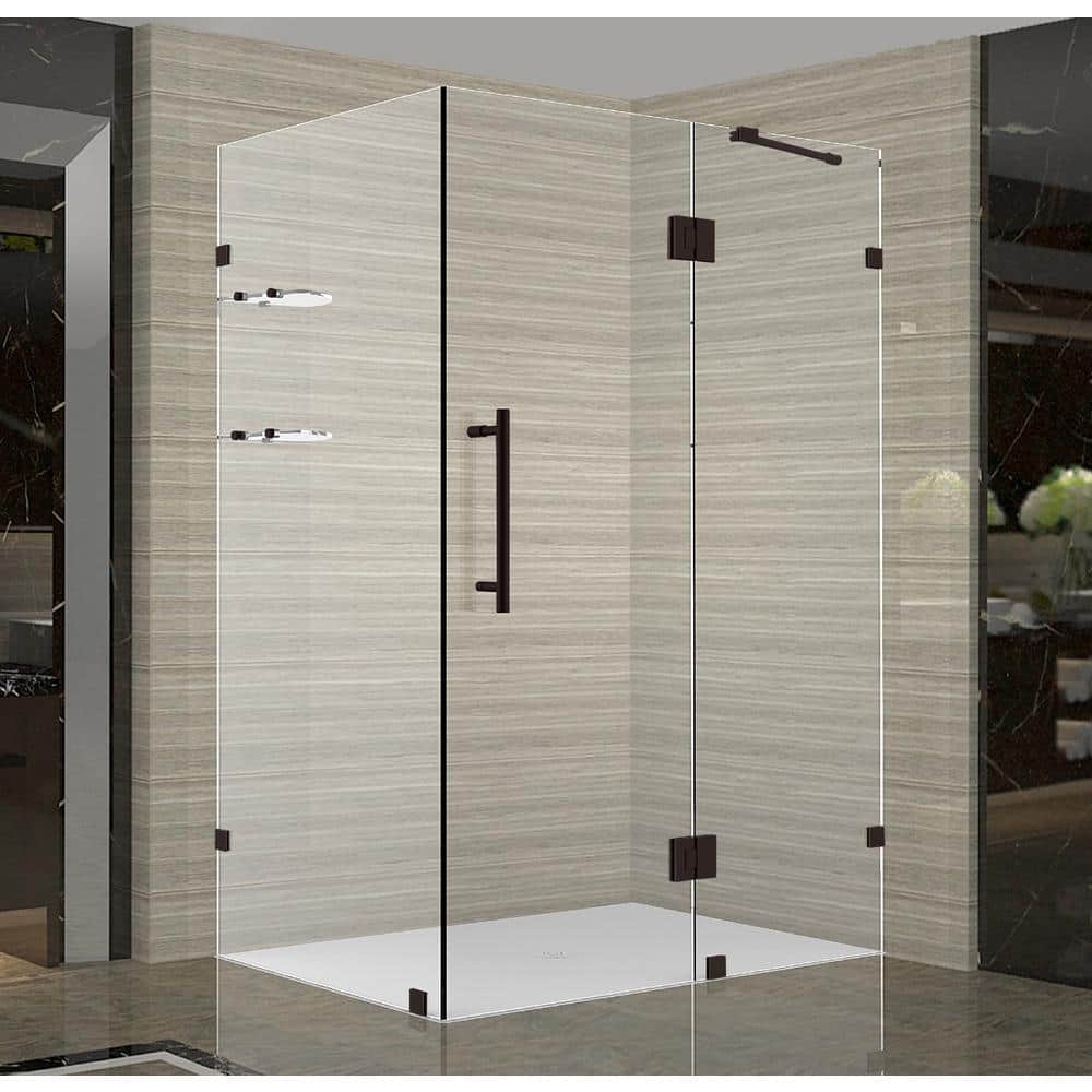 Avalux GS 36 in. x 72 in. x 36 in. Frameless Corner Hinged Shower Enclosure in Bronze with Glass Shelves price history on PriceWatchPro