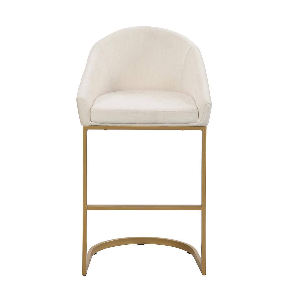 Torano 27 in. Cream Low Back Metal Counter Stool