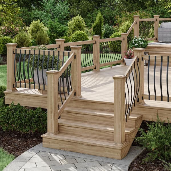 Deckorators 32-1/4 in. x 1 in. Textured Black Aluminum Arc Baluster (5-Pack)