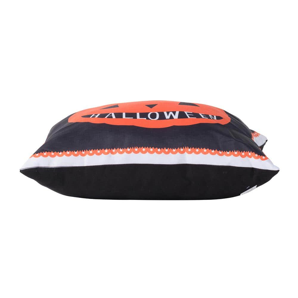 20x20 Black and Orange Halloween Pumpkin Pillow
