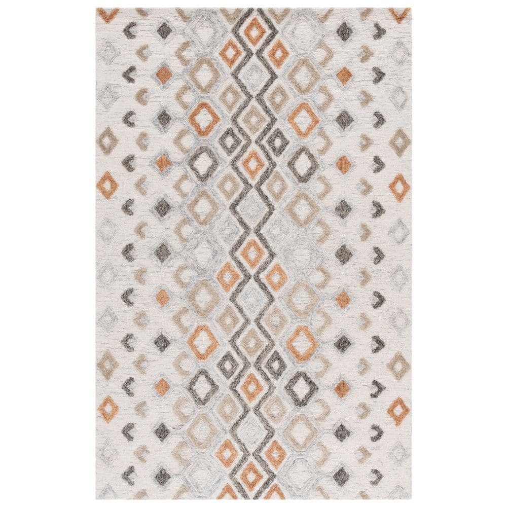 Rust And Ivory Check Rug SAFAVIEH Casablanca 6 ft. x 9 ft. Ivory/Rust Diamond Fade Area Rug ...