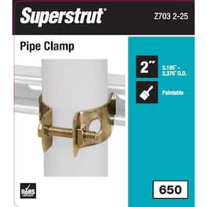2 in. Universal Strut Pipe Clamp- Standard Fittings- Gold Galvanized