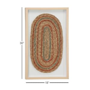 Abstract Oval Earth Tone Rope and Wood Wall Art