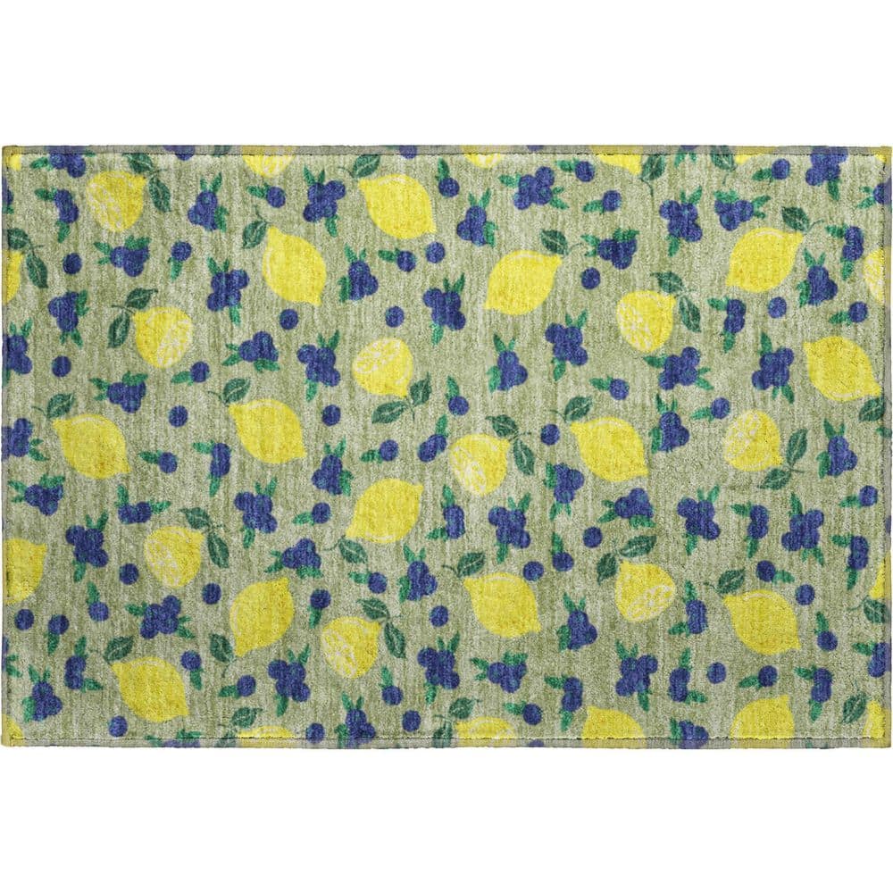 Mayfield Premium Machine Washable Abstract AMF2354 Aloe 3 ft. x 4 ft. Area Rug price history on PriceWatchPro