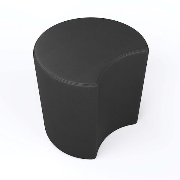 TOT MATE Versa Soft Seat Crescent Classroom Chair Modular Flexible Seating Vinyl Ottoman for Kids/Adults 18 in. H (Carbon Black)