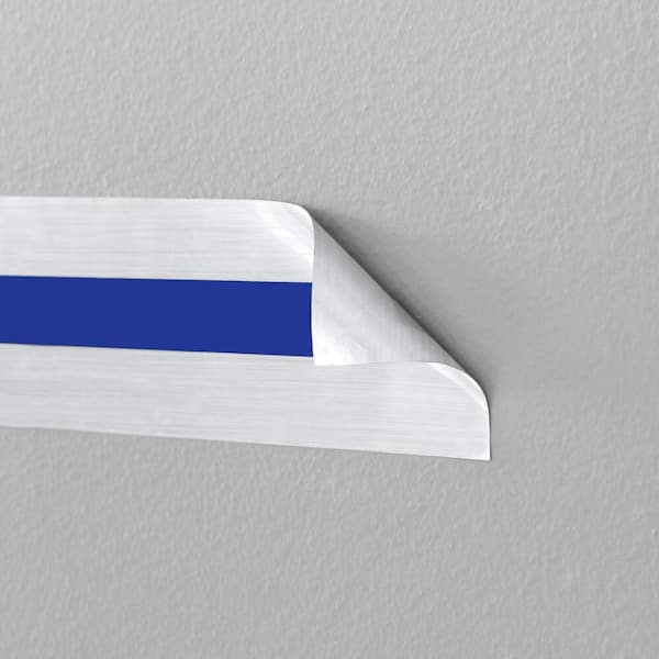 Cartello Uscita Di Sicurezza VSafety Freccia Sinistra, 600x300 Mm, Plastica Rigida Blu, Conforme Norme EN ISO 7010 - 4