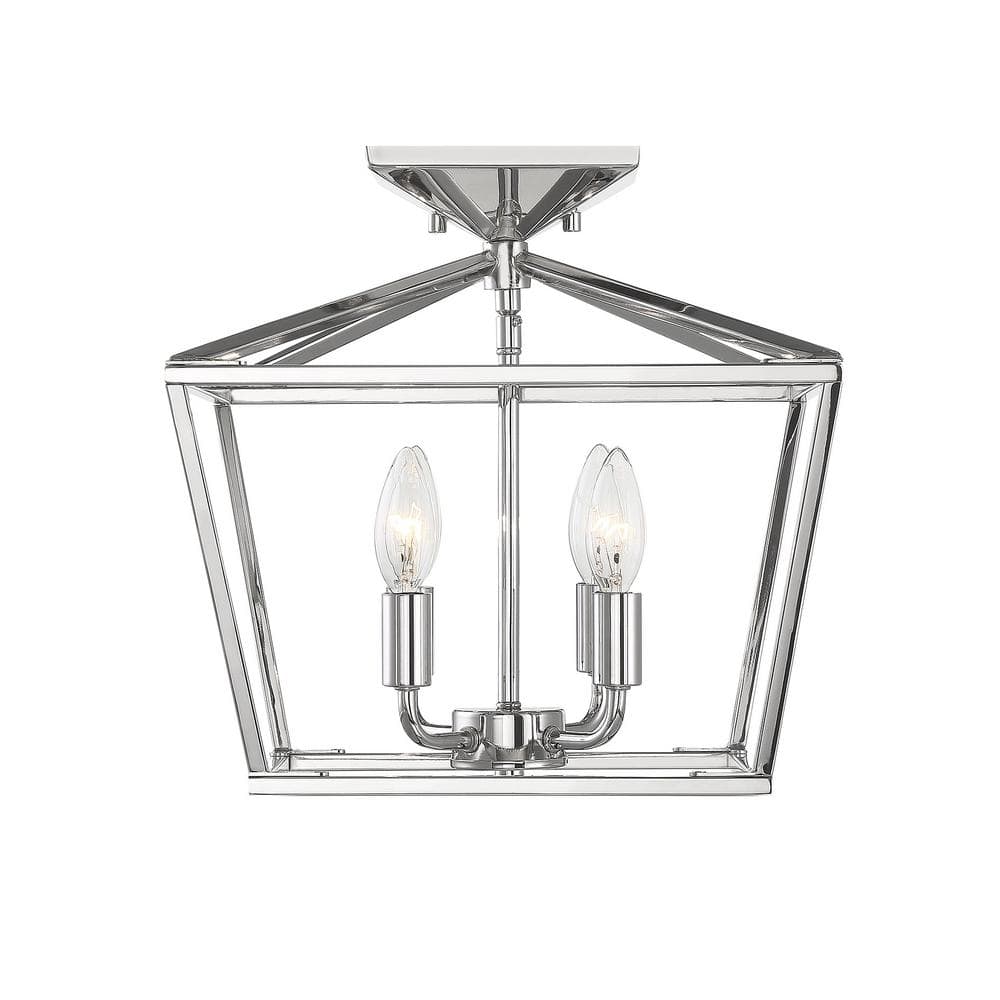 Bohemian Polished Nickel 4-Light Semi-Flush Ceiling Fixture
