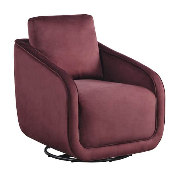 Lyndon Plum Velvet Swivel Accent Chair