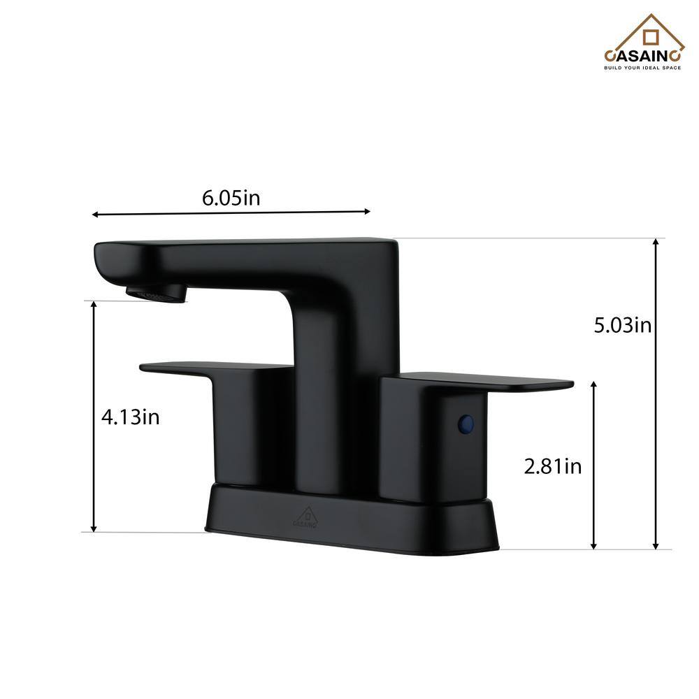 Matte Black Double Handle Mid Arc Bathroom Faucet