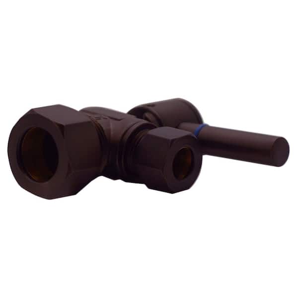 KINGSTON BRASS Vintage Angle Stop Valve - 5/8 X 3/8 OD Compression, Oil Rubbed Bronze, Lever Handle