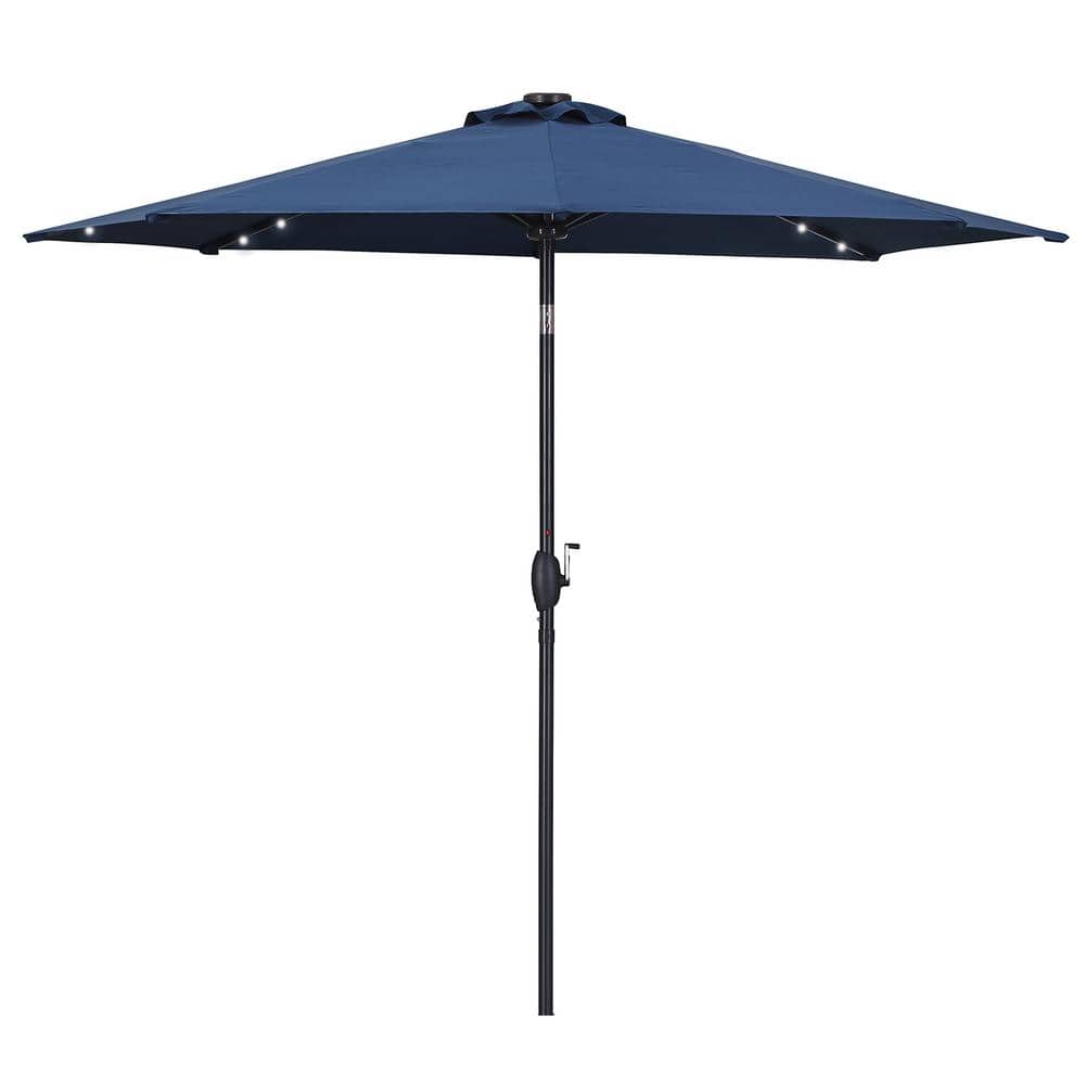 OVASTLKUY 9 ft. Market Outdoor Patio Umbrella with Solar LED Lights in ...