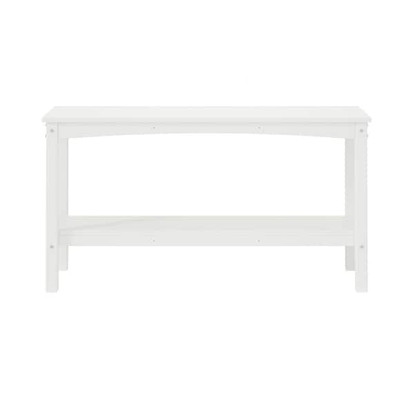 WESTIN OUTDOOR Laguna Outdoor Patio Bar Console Table with Storage Shelf White OP8015 WH