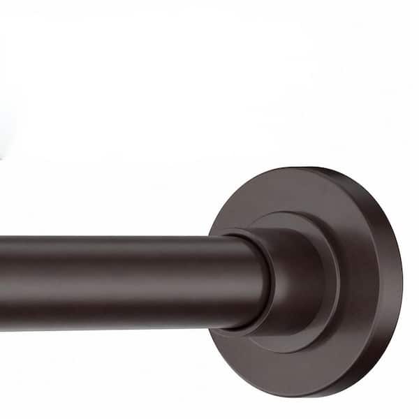 Bronze Adjustable Tension Shower Curtain Rod, 30 to 80 in. 1 in. Diameter, No-Drill Installation, Rust Resistant