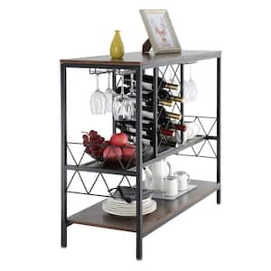 Industrial Bar Cabinet 40 in. Sideboard Buffet Cabinet Freestanding Farmhouse Wood Coffee Bar Cabinet
