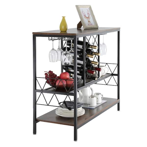 VEVOR Industrial Bar Cabinet 40 in. Sideboard Buffet Cabinet Freestanding Farmhouse Wood Coffee Bar Cabinet