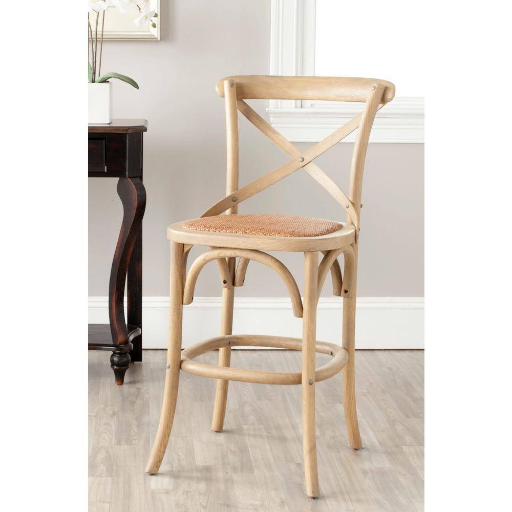 Franklin 24.4 in. Weathered Oak Bar Stool