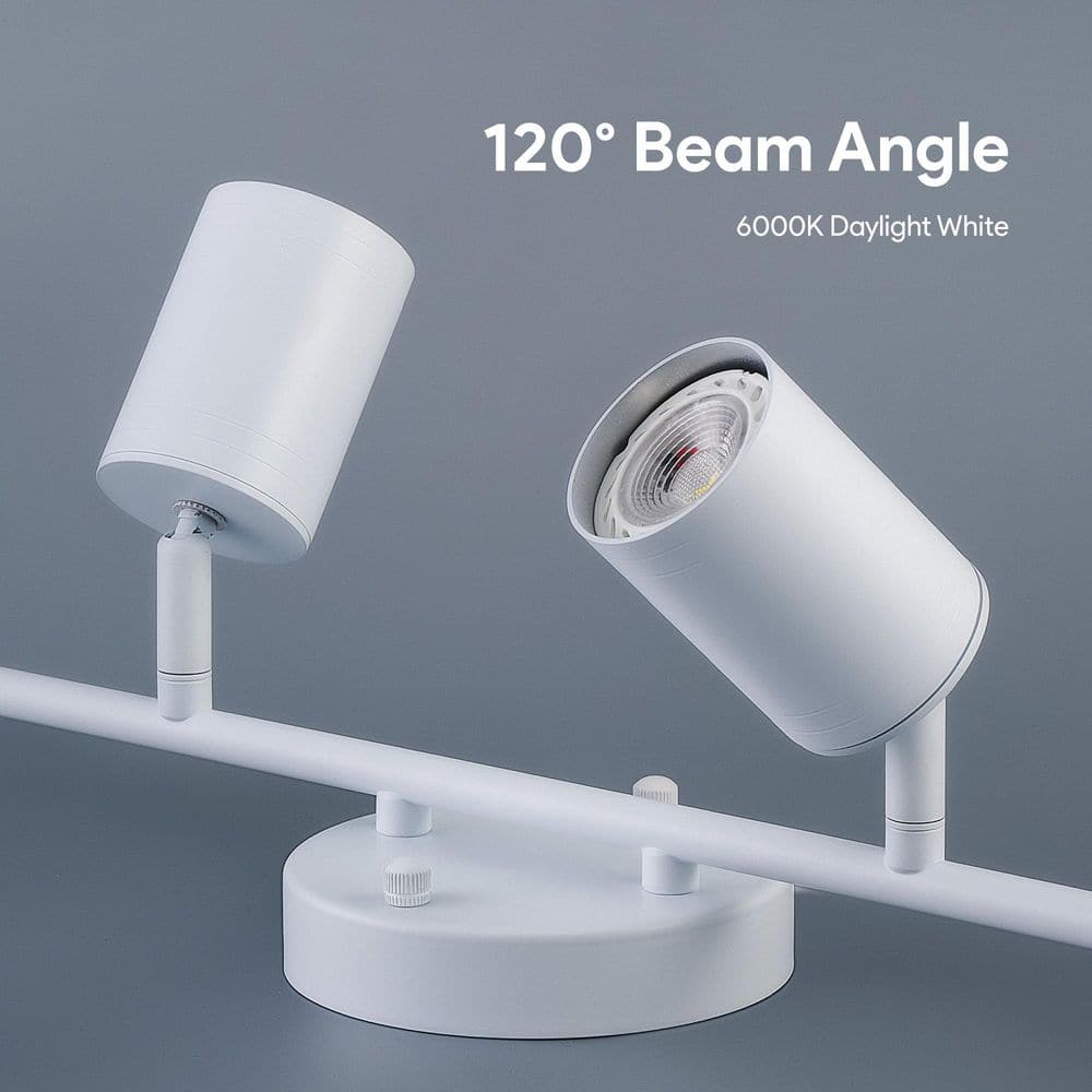 Matte White 4 ft. 6-Light Adjustable Track Lighting Fixture