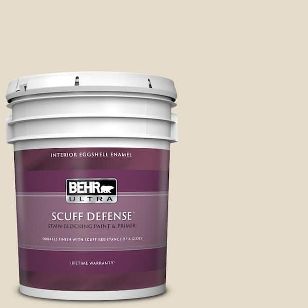 BEHR ULTRA 5 gal. #PWL-90 Abstract White Extra Durable Eggshell Enamel Interior Paint & Primer