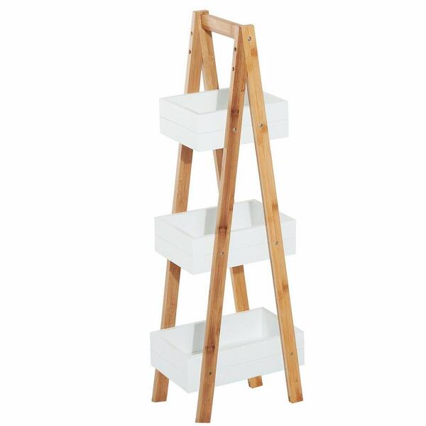 Storage Baskets on a Ladder in Three Tiers