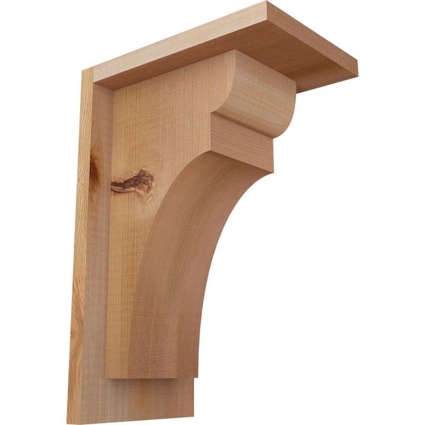 Ekena Millwork 5-1/2 in. x 8 in. x 12 in. Western Red Cedar Yorktown Smooth Corbel with Backplate